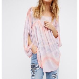 FREE PEOPLE Pink + Purple Pastel Watercolor Top 💗